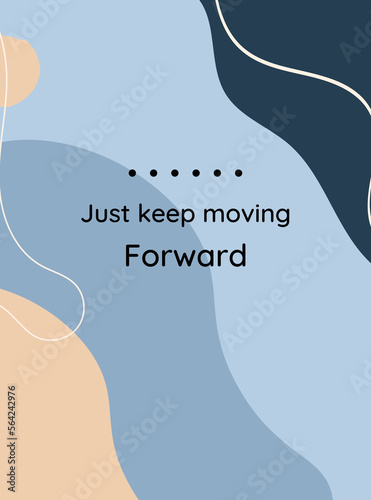 Blue and beige abstract quote, wall art print poster