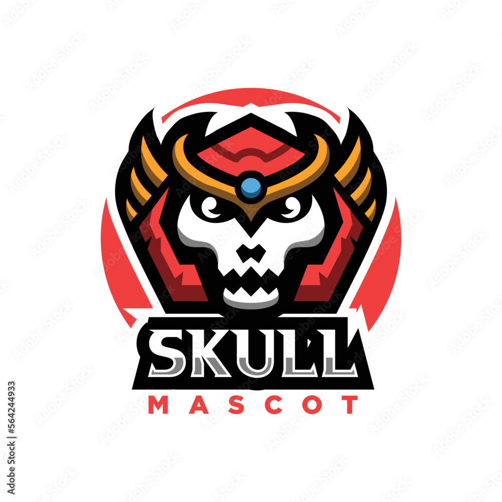 Skull sport logo mascot isolated on white background