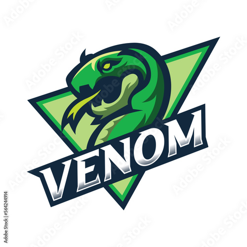 Green venom snake sport logo mascot isolated on white background