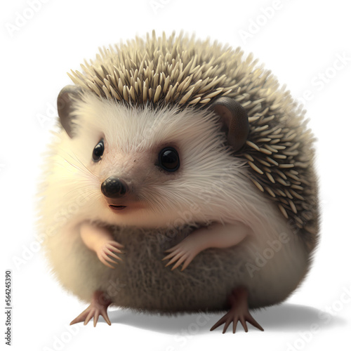 Hedgehog, isolated on transparent background. Generative AI