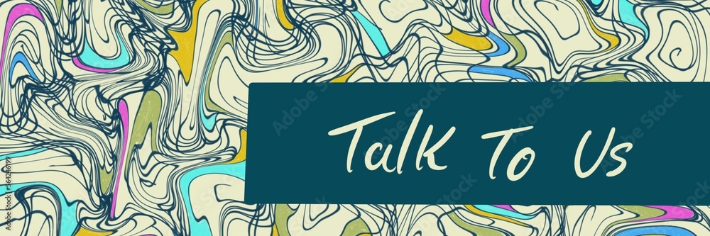 Talk To Us Thin Lines Colorful Horizontal Text