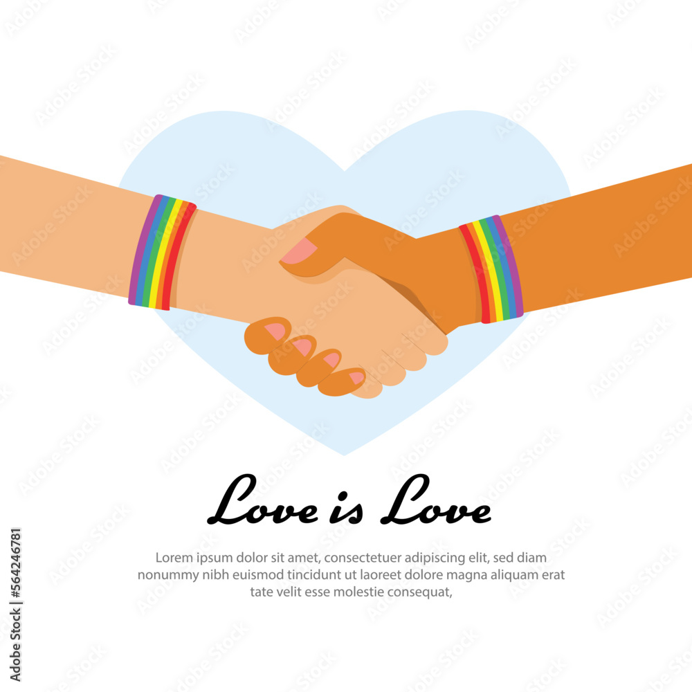 hand of LGBT holding together with rainbow ribbon symbol; concept of LGBT pride, LGBTQ people, lgbt rights campaign. hand of LGBT holding together with rainbow ribbon symbol; concept of LGBT pride, LGBTQ people, lgbt rights campaign.