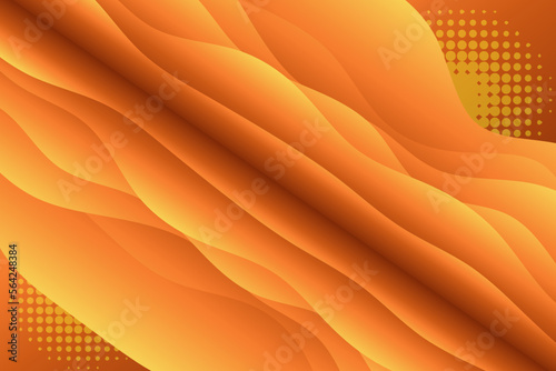 Stylish templates with organic abstract shapes and halftone gradient in dark orang background.  No people.