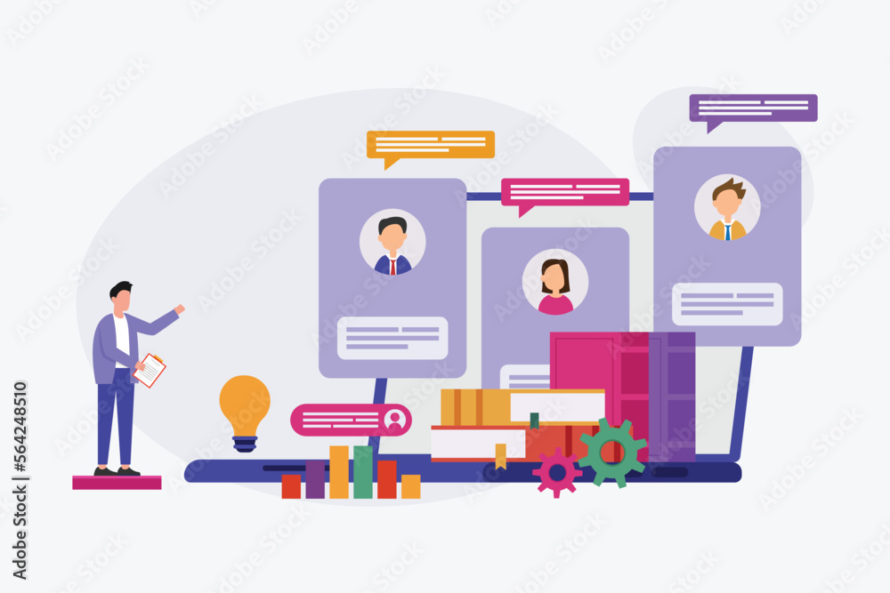 HR Manager Choosing Best Candidate for Job 2d vector illustration concept for banner, website, illustration, landing page, flyer, etc