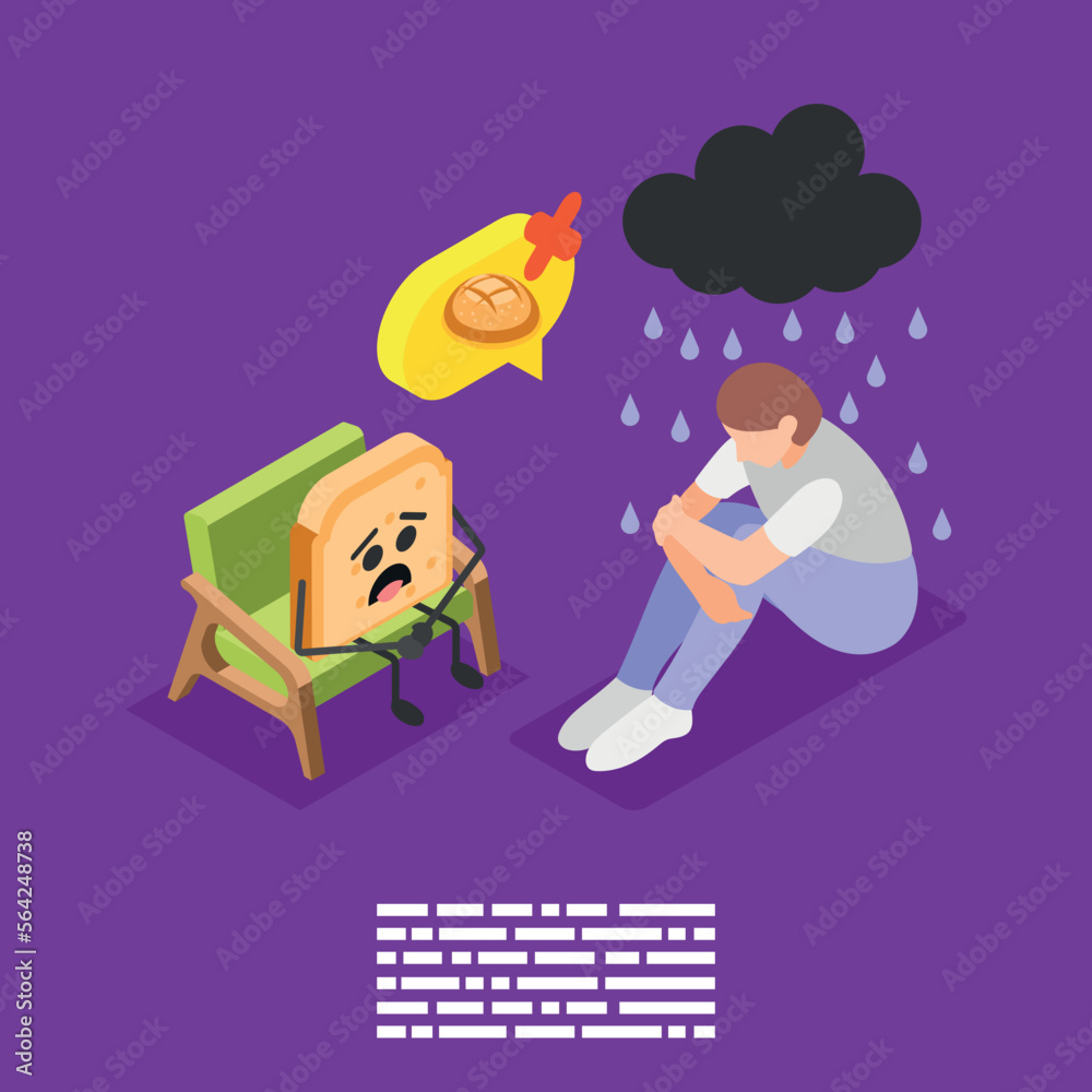 Naklejka premium Gluten Intolerance Isometric Background