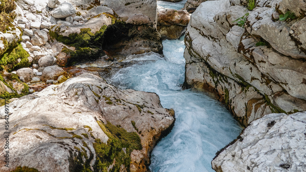 Soca-Tal im Triglav Nationalpark in Slowenien Soca-Tal im Triglav Nationalpark in Slowenien