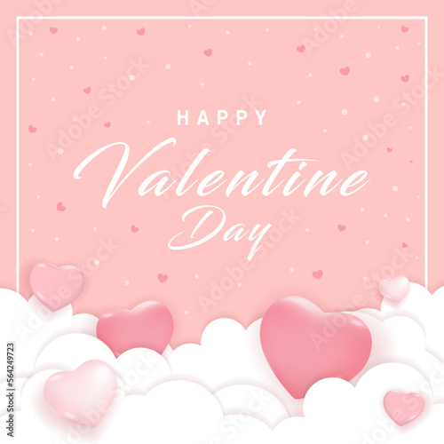 Valentine's day concept posters set. Vector illustration. red and pink paper hearts with frame on geometric background. Cute love sale banners or greeting cards. love romantic happy graphic design