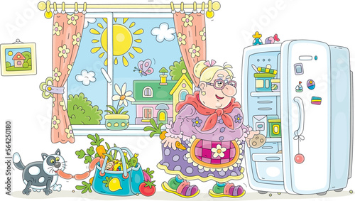 Funny chubby housewife and ...