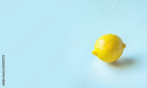 lemon on sky blue background created with Generative AI