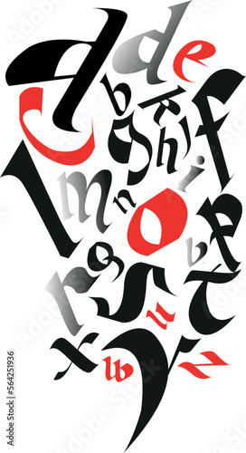 Calligrafia alfabeto scrittura onciale photo