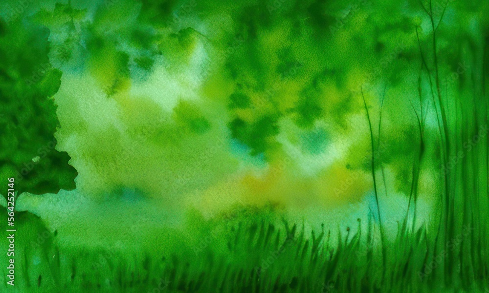 green watercolor background created with Generative AI