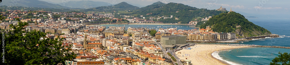 San Sebastian city (Spain, Basque Country) panoramic view 