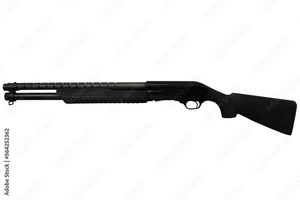 pump action 12ga shotgun isolated pump action 12ga shotgun isolated