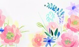 watercolor floral background created with Generative AI