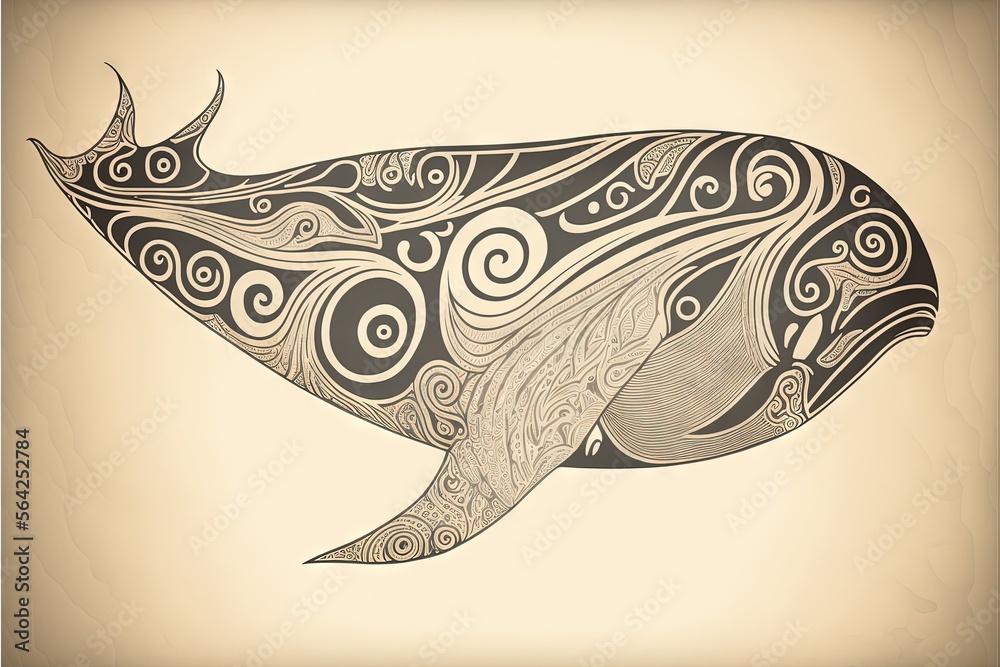 maori tribal whale sketch Polynesian tattoo pattern illustration ...
