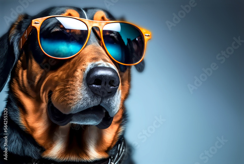 cool dog rhodesian ridgeback wearing sunglasses generative ai © Scheidle-Design
