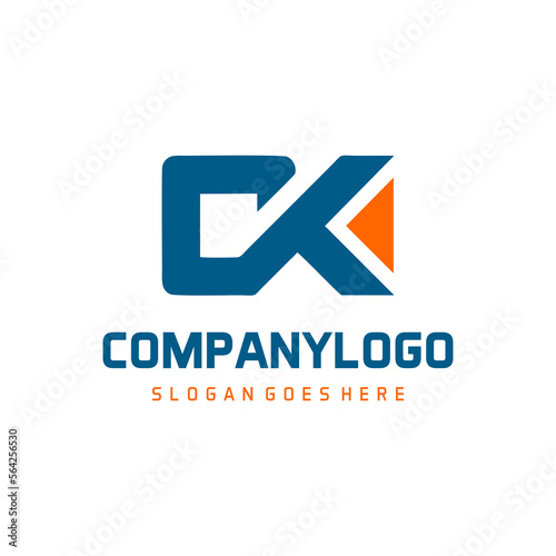 initial letter ck logo design vector