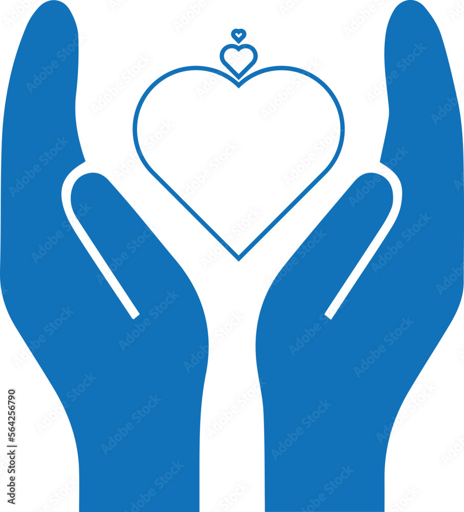 Obraz premium Hand icon, human hand icon blue vector