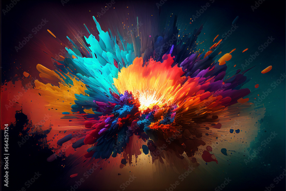 Color explosion Abstract oil painting Generative Ai Stock Illustration Adobe Stock