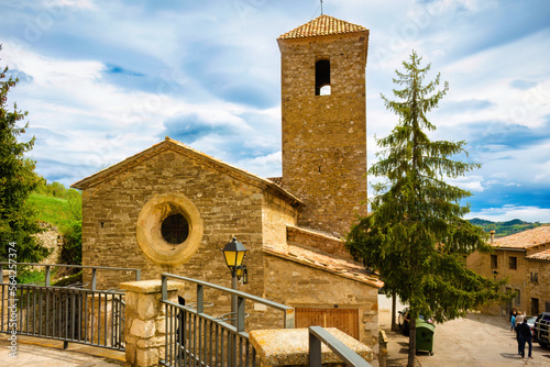 View of the church of Saint Marti de Saldes, Bergeda, Catalonia, Spain photo