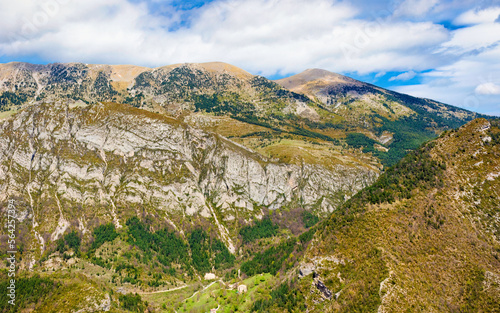 Panoramic of the mountains of the Cadi massif from the Grasolent viewpoint looking east. Bergeda, Catalonia, Spain photo