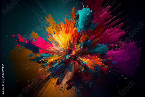 Color explosion - Abstract oil painting - Generative Ai