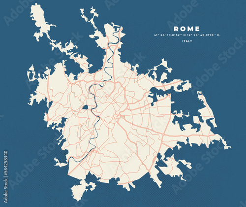 Rome Italy Map Vector Poster Flyer