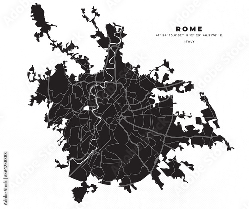 Rome Italy Map Vector Poster Flyer