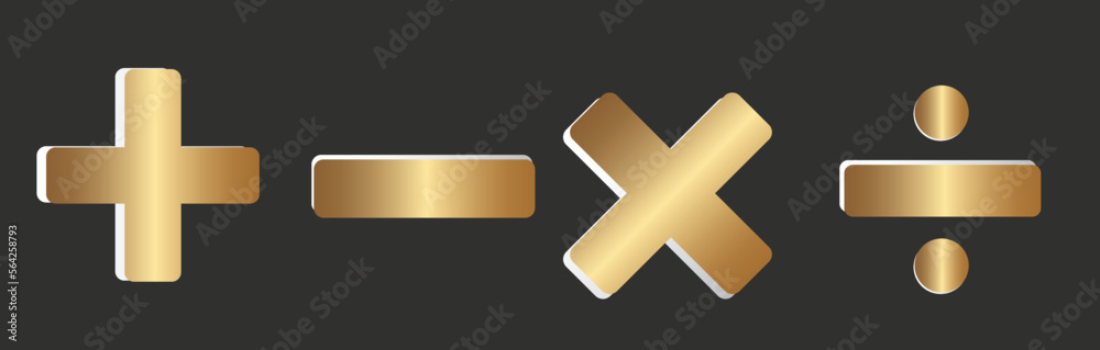 Fototapeta premium Mathematical symbols, Cross, minus, plus, division
