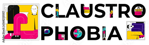 Claustrophobia Text Flat Banner