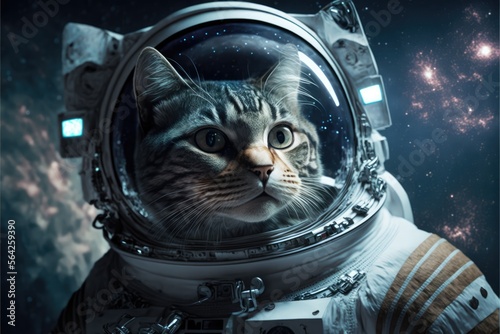 cat in the outer space made with generative ai