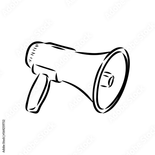 Megaphone, bullhorn sketch. Hand-drawn vintage vector illustration