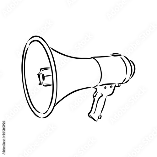 Megaphone, bullhorn sketch. Hand-drawn vintage vector illustration