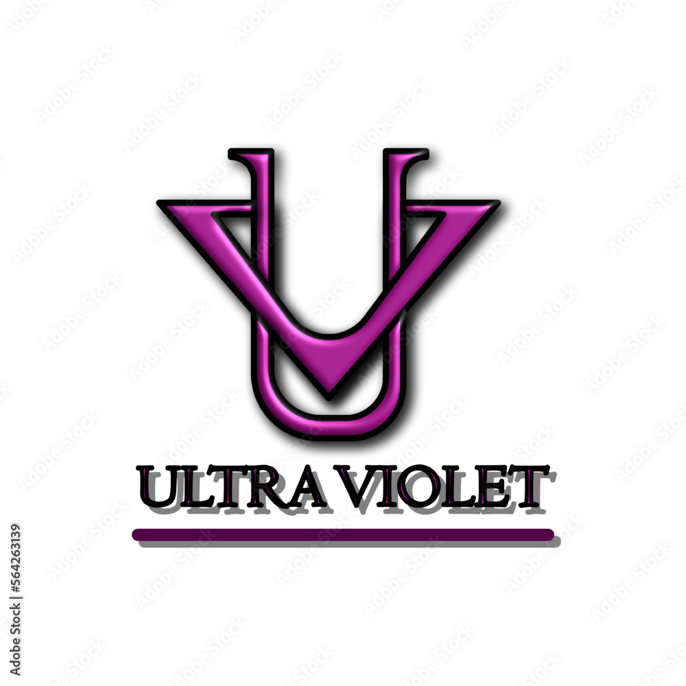 Letter U and V shape logo vector graphic illustration design with 3D ...