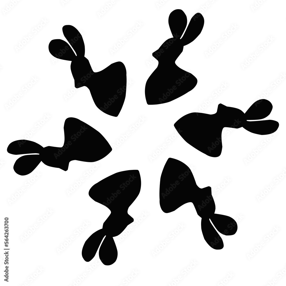Illustration design graphics of rabbit silhouette. Perfect for stickers, tattoos Illustration design graphics of rabbit silhouette. Perfect for stickers, tattoos