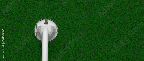 Power plugs with rising arrow in front of background - 3D Illustration