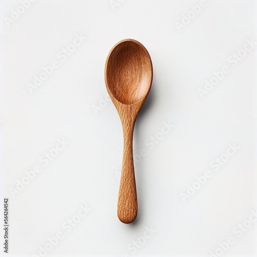 wooden spoon on a white background photo
