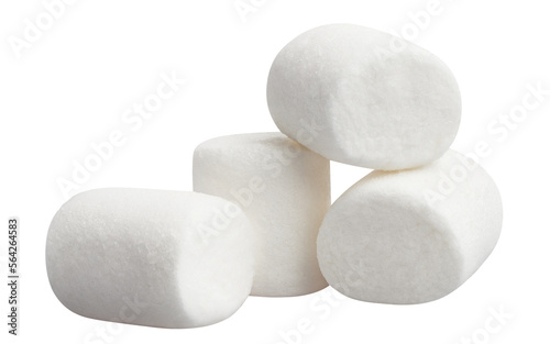 Four delicious marshmallows cut out photo