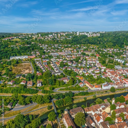 Wertheim in Tauberfranken - Blick auf die Stadtbezirke westlich der Tauber photo