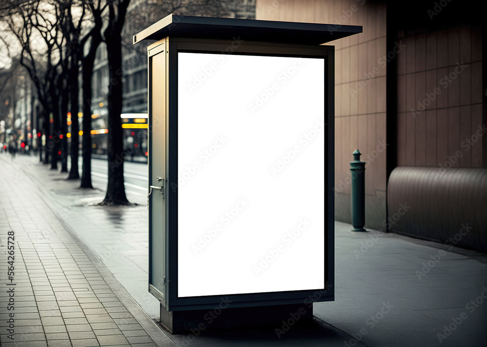 Blank billboard on street Blank billboard on street