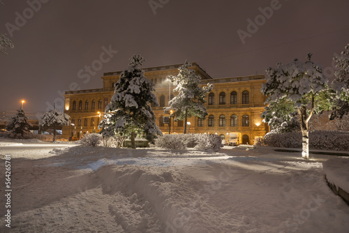 The Museum of Art in Kaliningrad in winter night