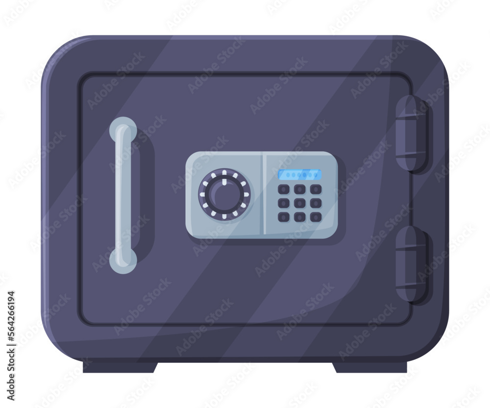 Closed Metal Safe or Strongbox for Securing Valuable Object Vector Illustration Closed Metal Safe or Strongbox for Securing Valuable Object Vector Illustration