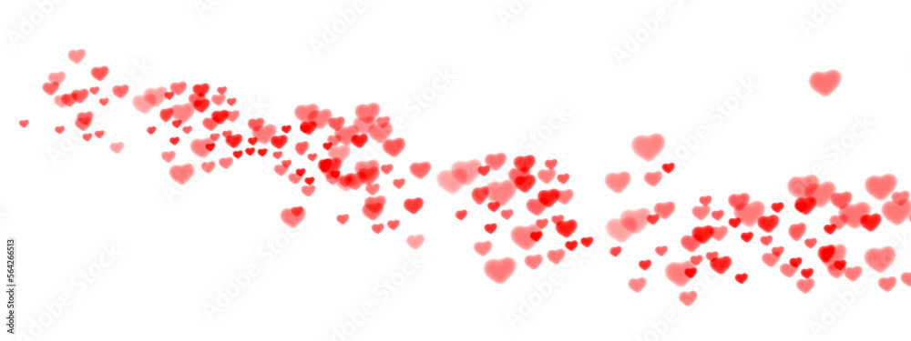 Flying red hearts confetti isolated on white. Horizontal garland for valentines day and mothers day. Background design for banner and greeting cards with space for text. png/d.e. Flying red hearts confetti isolated on white. Horizontal garland for valentines day and mothers day. Background design for banner and greeting cards with space for text. png/d.e.