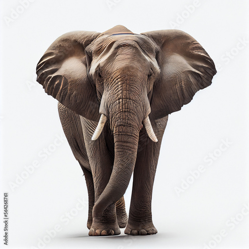 elephant isolated on white. generative AI