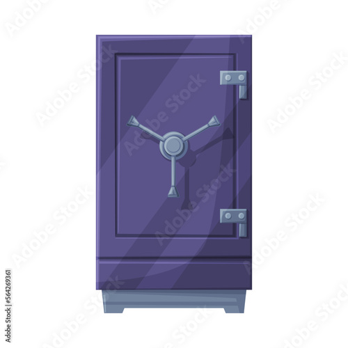 Closed Metal Safe or Strongbox for Securing Valuable Object Vector Illustration