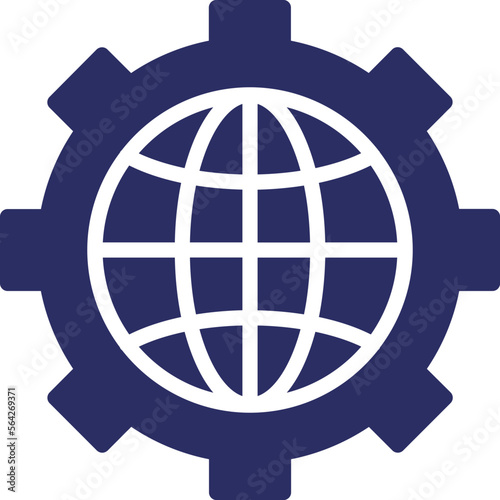 Cogwheel, global coverage Vector Icon which can easily modify or edit
