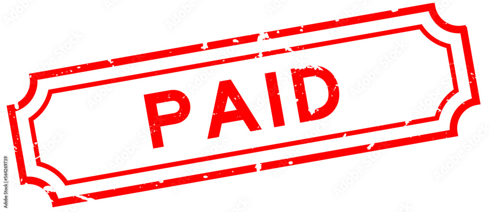 Grunge red paid word rubber seal stamp on white background Grunge red paid word rubber seal stamp on white background