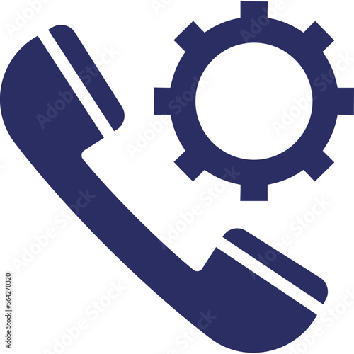 Call management, cog Vector Icon Fully Editable