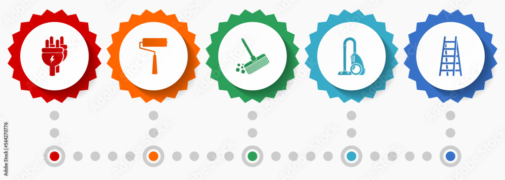 House services vector icons, flat design web badges collection, business infographic template House services vector icons, flat design web badges collection, business infographic template