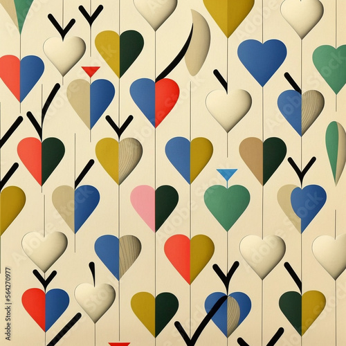 Heart pattern illustration. Valentines